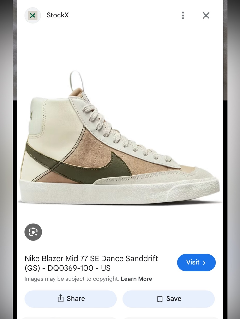 NWOT Nike Blazer Mid 77 SE Dance Sanddrift - Picture 2 of 7